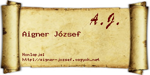 Aigner József névjegykártya